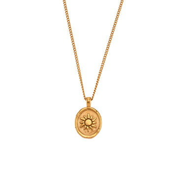 Gold Sun and Moon Necklace